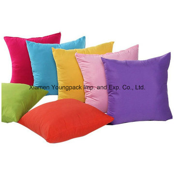 Promotional Plain Simple Design Solid Candy Color Polyester Cotton Seat Sofa Decorative Square Zipper Throw Cushion Cover